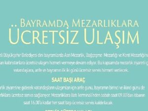 Kocaeli Büyükşehir Belediyesi Bayramda mezarlıklara ücretsiz ulaşım
