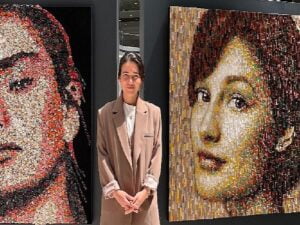 Sanatçı Deniz Sağdıç’ın atık materyallerle ürettiği portreler, İstanbul Cevahir’de ziyaretçilerle buluşuyor