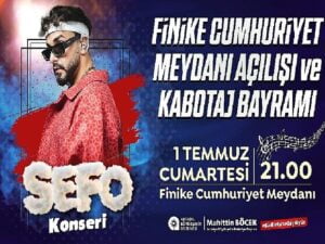 Finike Cumhuriyet Meydanı Sefo konseri ile açılıyor