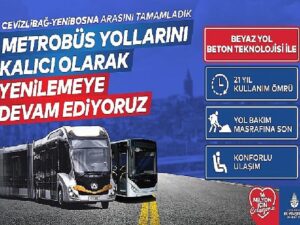 Metrobüs yolunu kalıcı olarak yenilemeye devam ediyoruz
