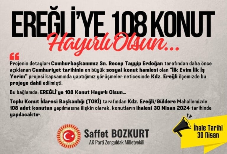 Güldere mahallesine yapılacak 108 konutun ihale tarihi belli oldu