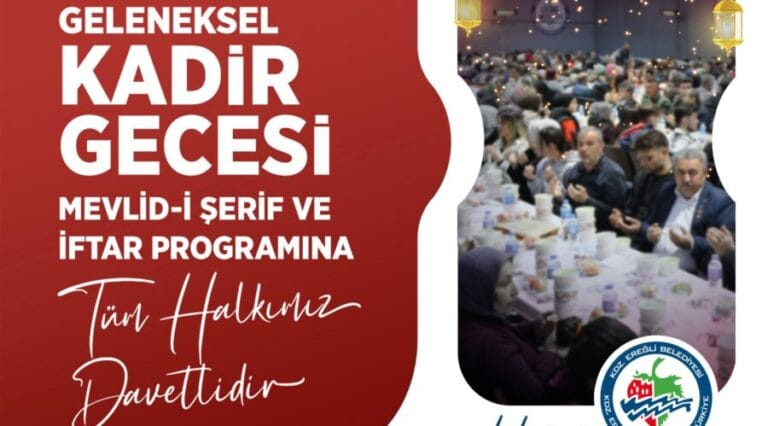 KDZ. EREĞLİ BELEDİYESİ, KADİR GECESİ PROGRAMI DÜZENLİYOR