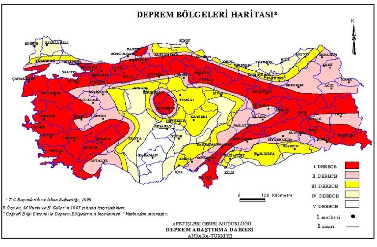 AFAD TARAFINDAN, DEPREM RİSKİNİN EN AZ OLDUĞU ŞEHİRLER AÇIKLANDI.